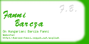 fanni barcza business card